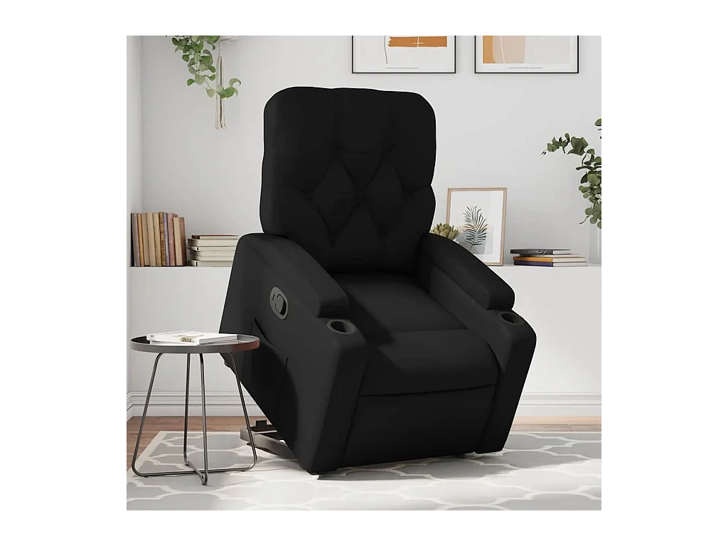 Sillón de relax | Sillón reclinable elevable cuero artificial negro SHL8433