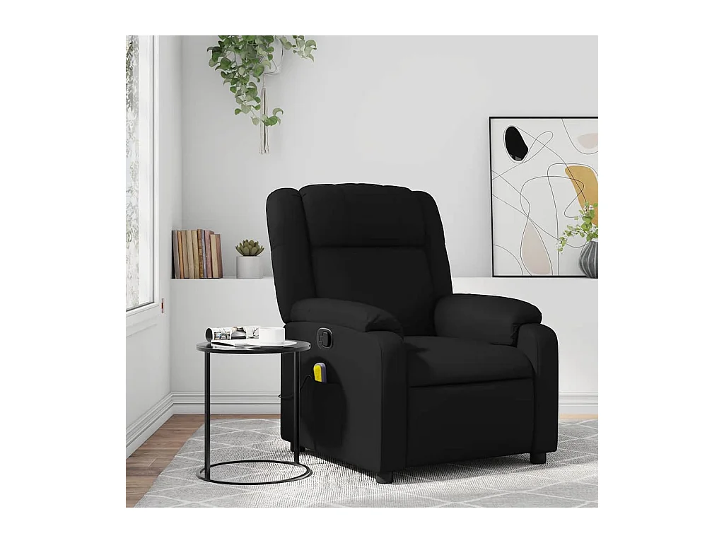 Fauteuil inclinable-Chaise de relax-Fauteuil de Massage noir similicuir SHL3561