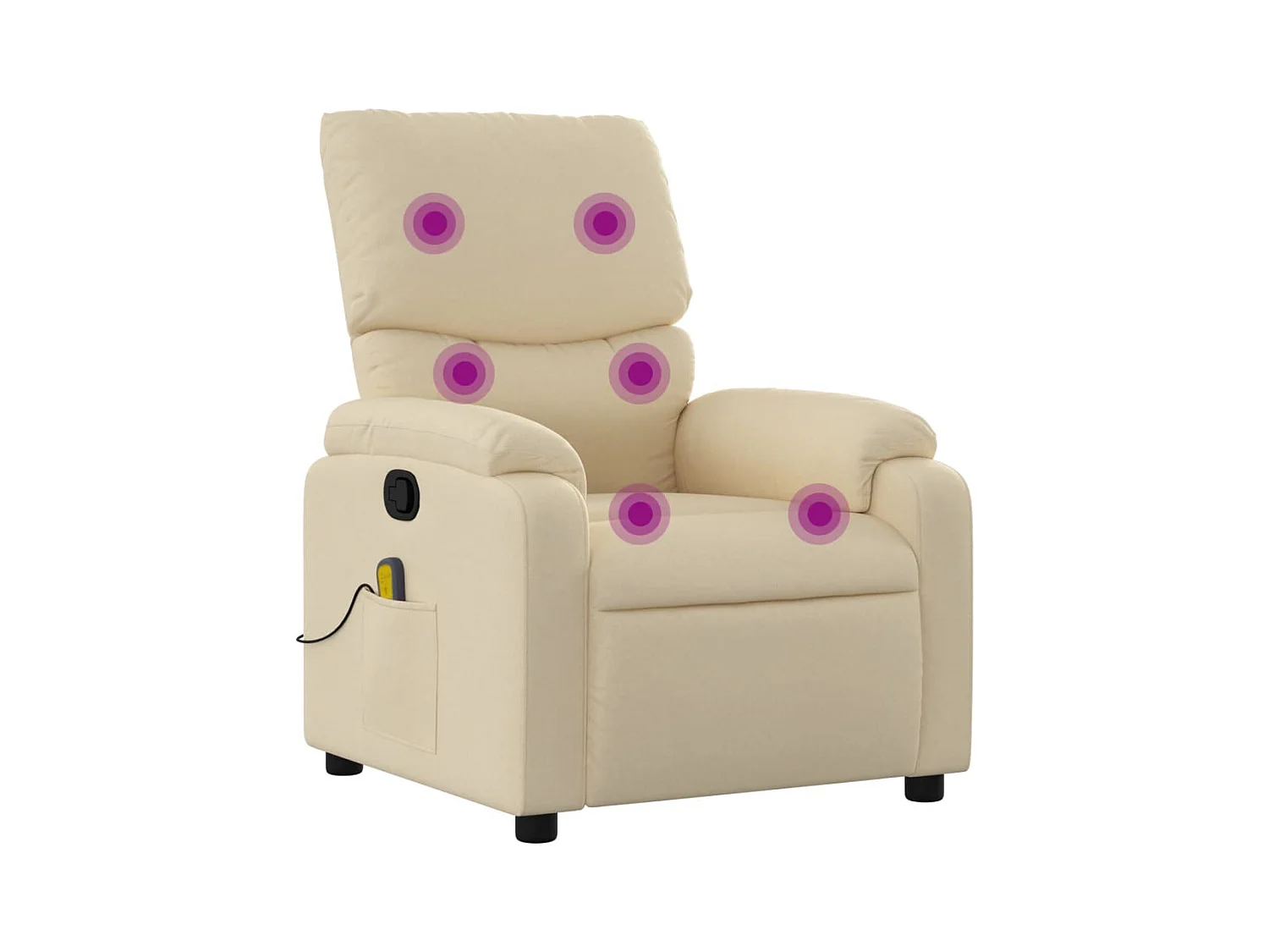 Fauteuil inclinable-Chaise de relax-Fauteuil de Massage crème tissu SHL3053