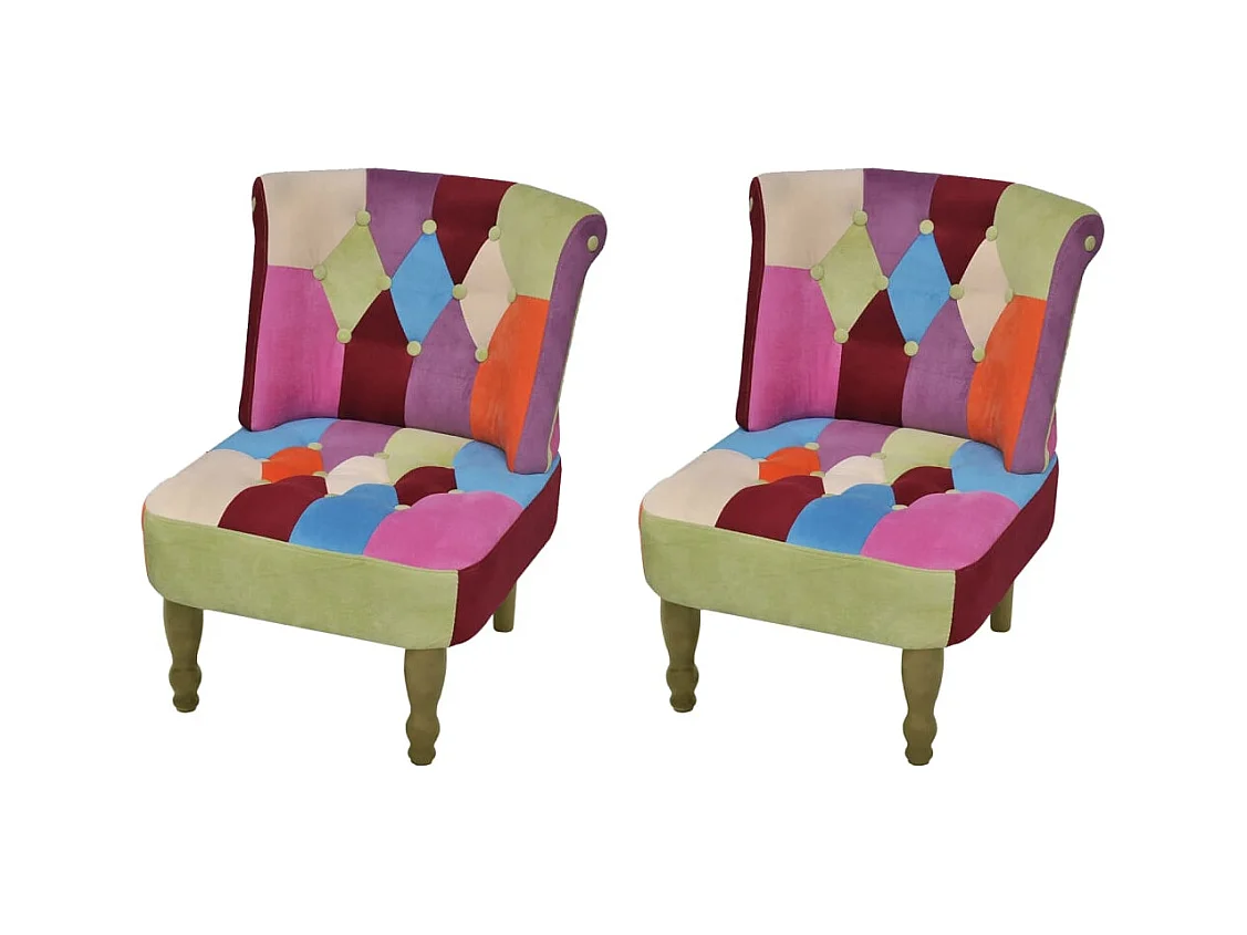 Sillones de estilo francés 2 unidades tela retales Patchwork SHL4531