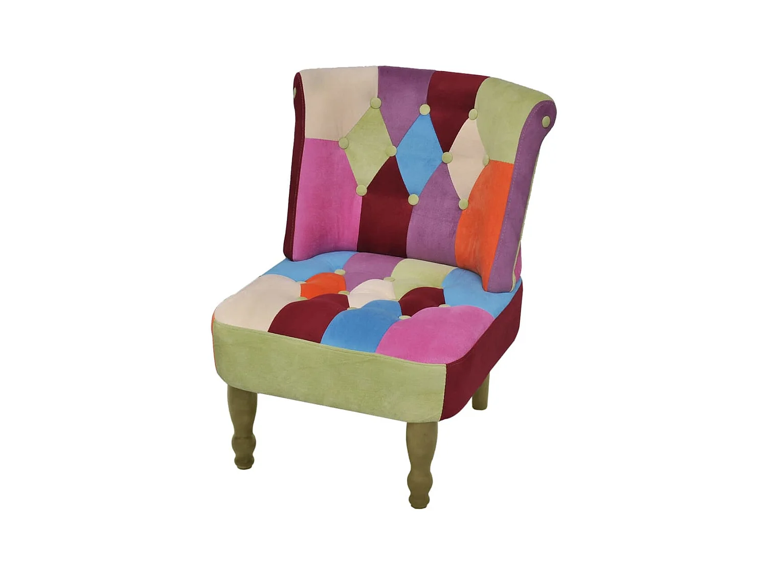 Lot de 2 Chaises en style français-Chaise de Bureau avec design patchwork tissu SHL3198
