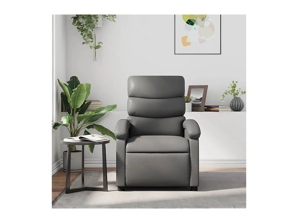 Sillón de salón | Silla | Sillón de masaje reclinable cuero sintético gris SHL9215