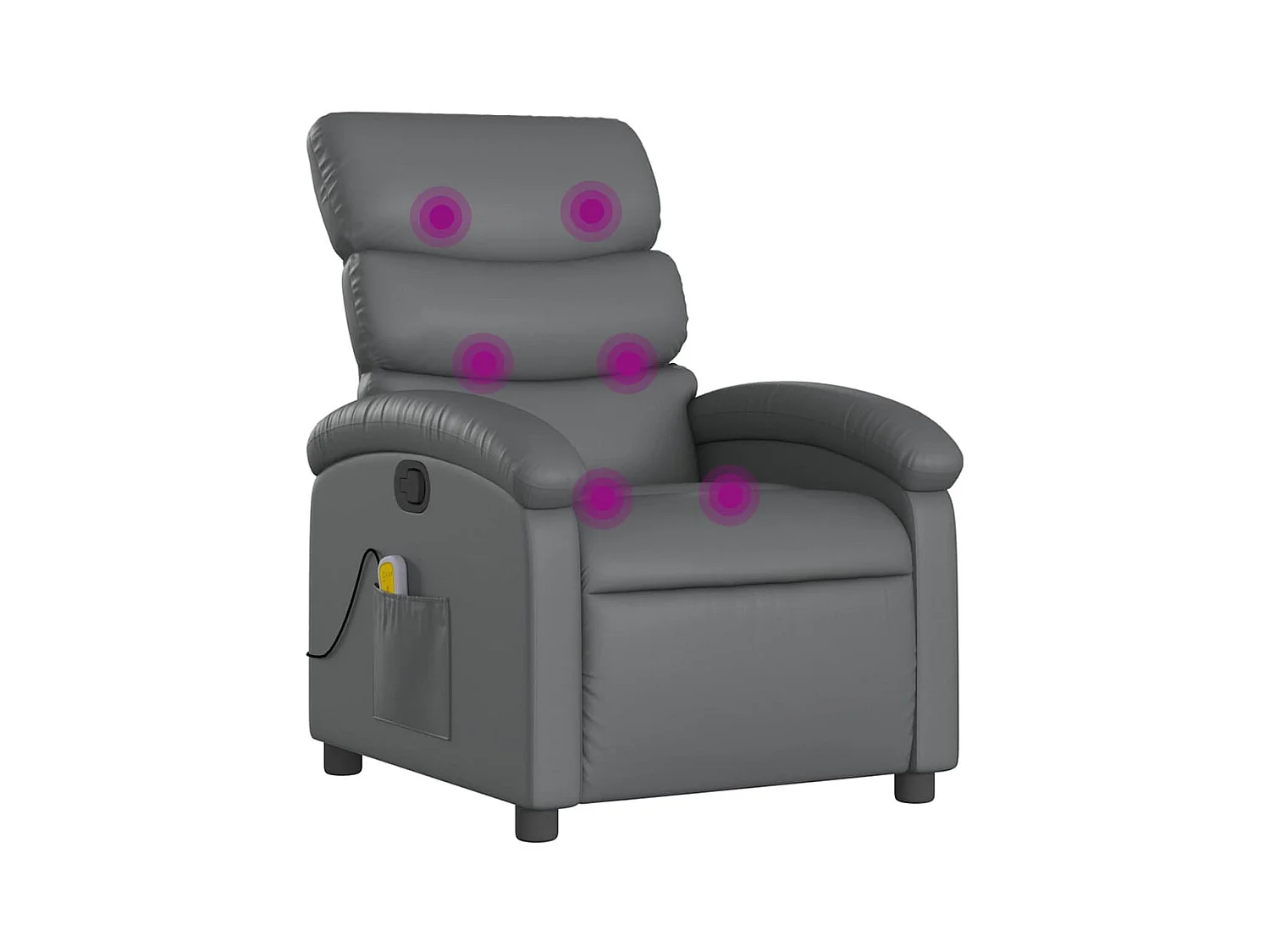 Fauteuil inclinable-Chaise de relax-Fauteuil de Massage Gris Similicuir SHL3462