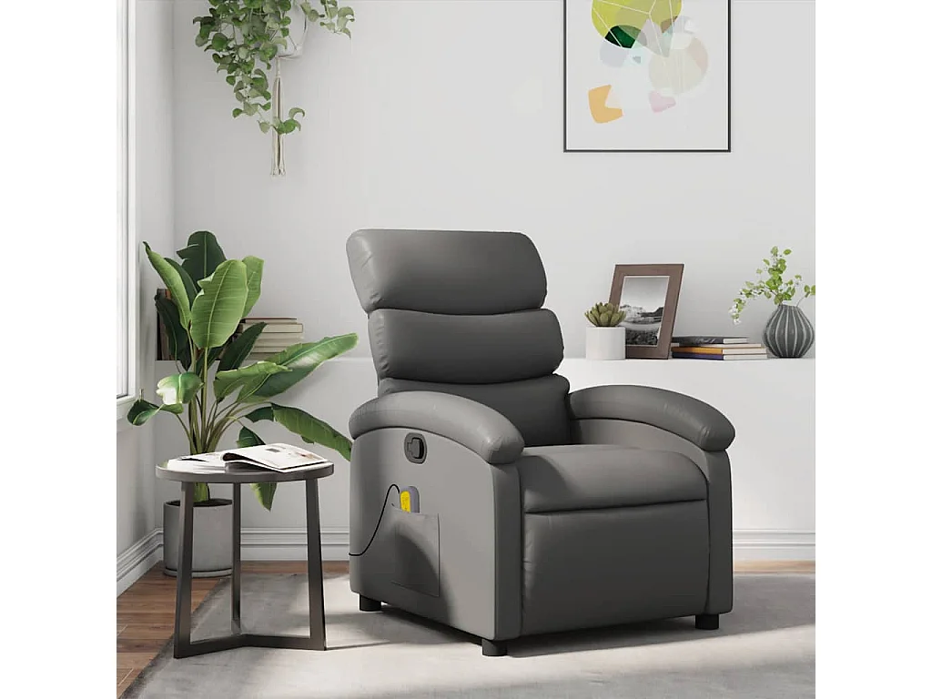 Relaxsessel | Massagesessel Grau Kunstleder SHL7275