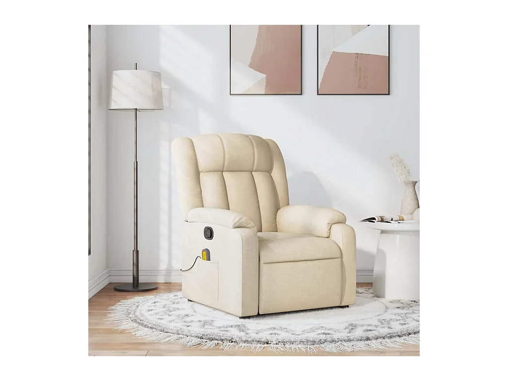 Sillón de salón | Silla | Sillón de masaje reclinable de tela crema SHL4345