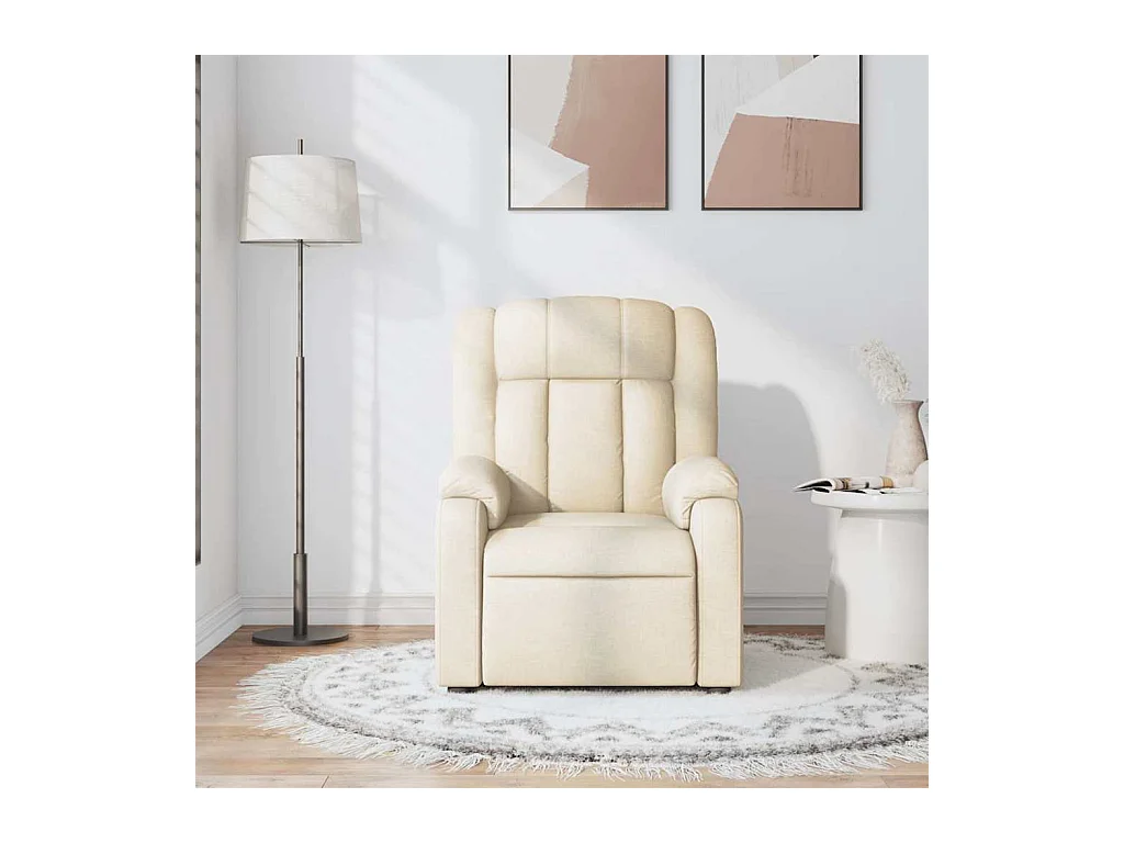 Sillón de salón | Silla | Sillón de masaje reclinable de tela crema SHL4345