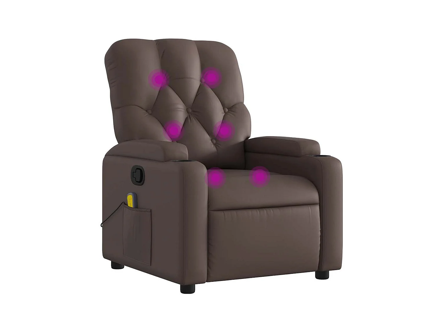 Fauteuil inclinable-Chaise de relax-Fauteuil de Massage Marron Similicuir SHL4949
