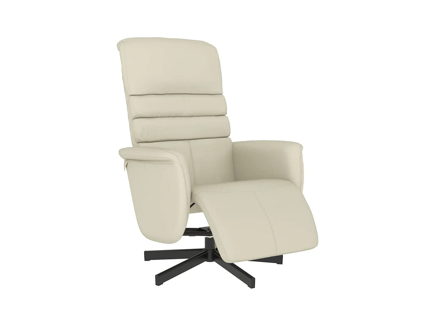 Sillón de relax | Sillón reclinable con reposapiés cuero sintético color crema SHL4401