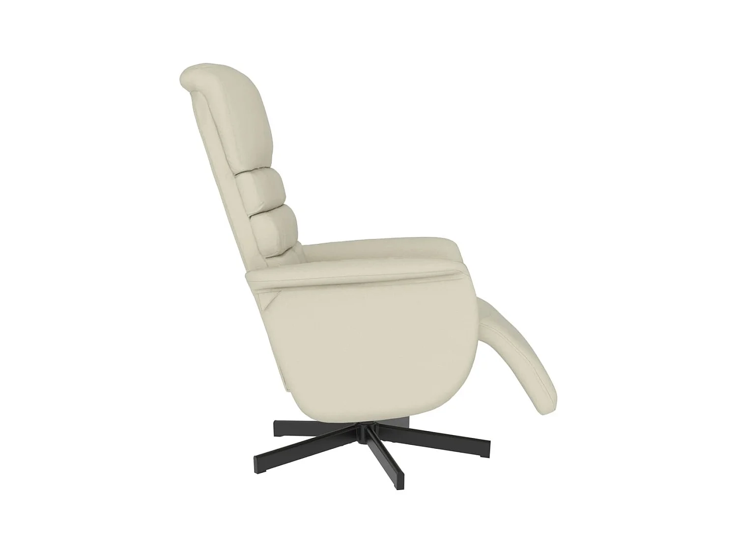 Sillón de relax | Sillón reclinable con reposapiés cuero sintético color crema SHL4401