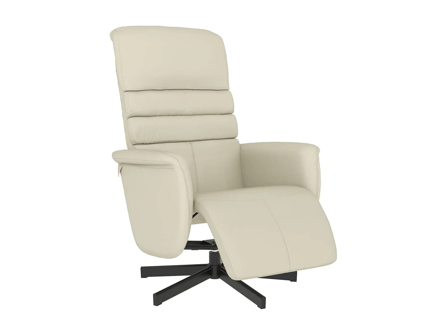 Relaxsessel | Lounge Sessel für Wohnzimmer mit Fußteil Creme Kunstleder SHL3246