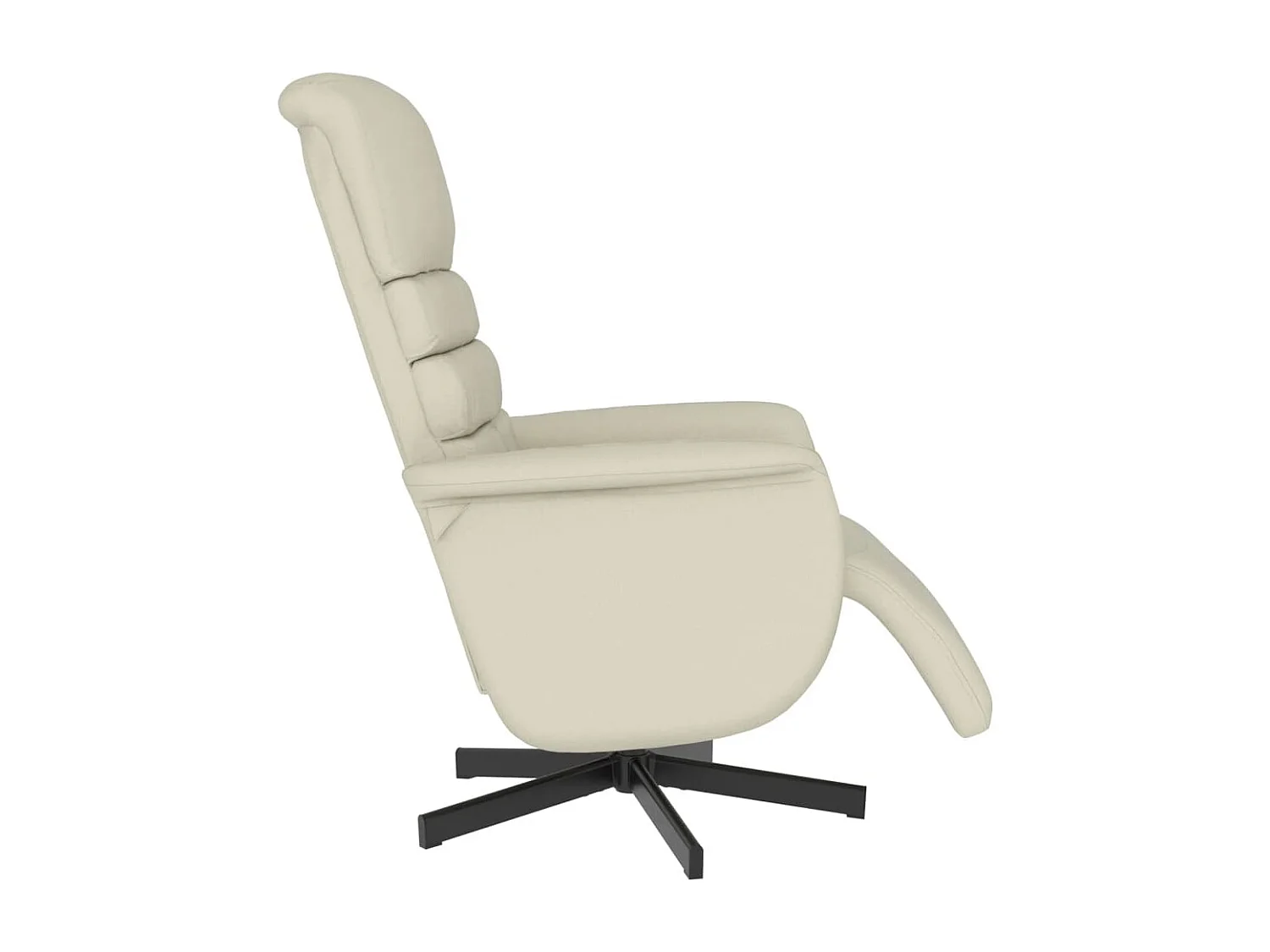 Relaxsessel | Lounge Sessel für Wohnzimmer mit Fußteil Creme Kunstleder SHL3246