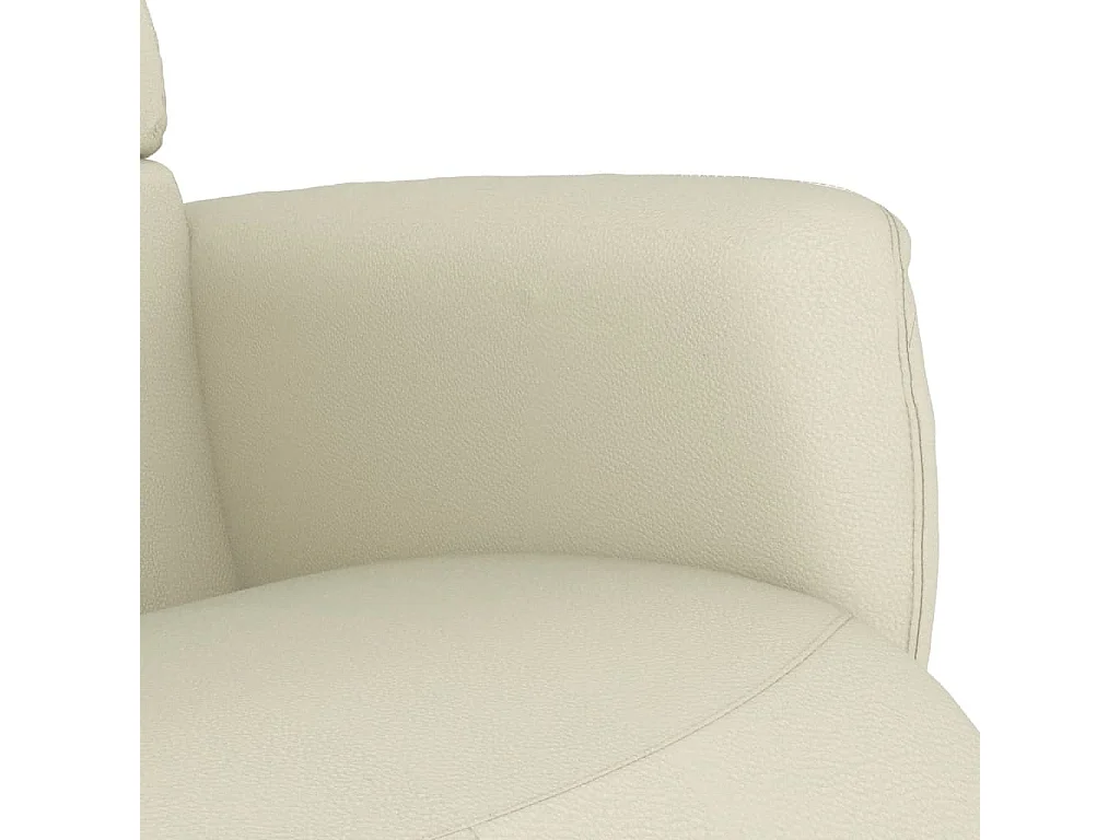 Relaxsessel | Lounge Sessel für Wohnzimmer mit Fußteil Creme Kunstleder SHL3246