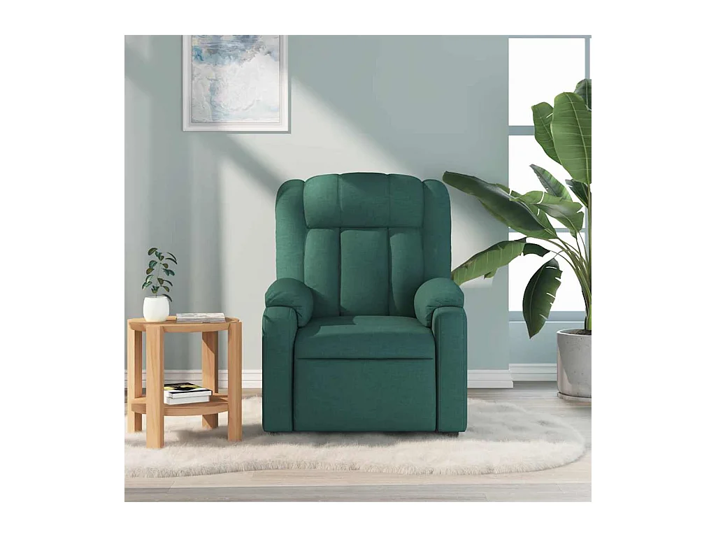 Fauteuil inclinable-Chaise de relax-Fauteuil de Massage Vert foncé Tissu SHL2296