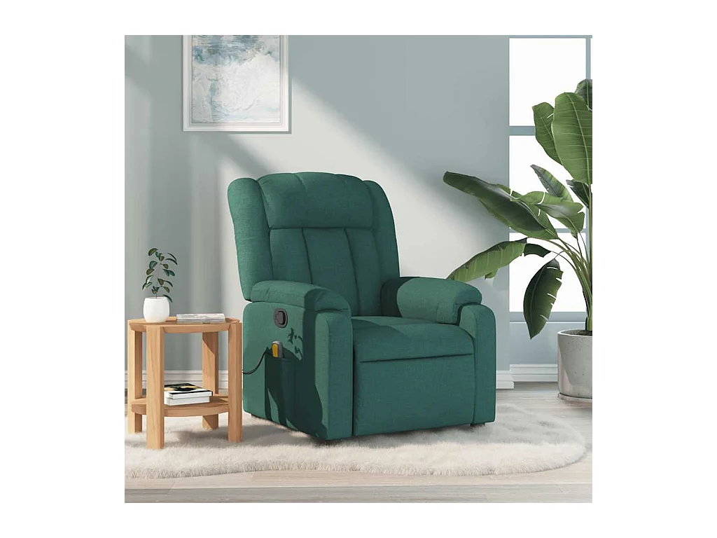 Sillón de salón | Silla | Sillón de masaje reclinable de tela verde oscuro SHL3188