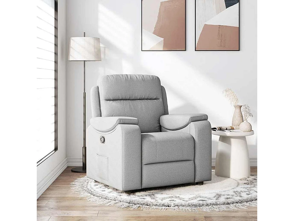 Fauteuil inclinable-Chaise de relax-Fauteuil TV gris nuage tissu SHL4851