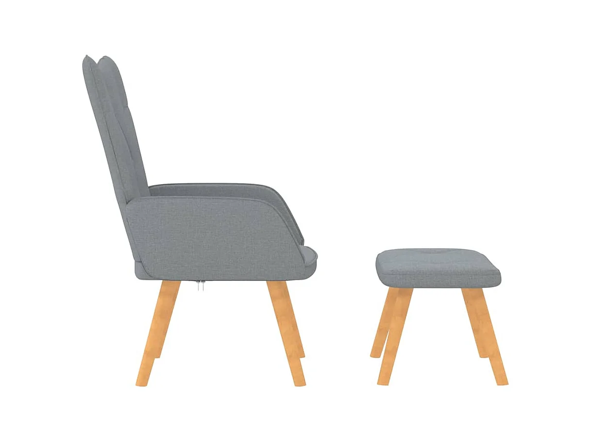 Sillón de relax | Sillón relax con taburete tela gris claro SHL7096