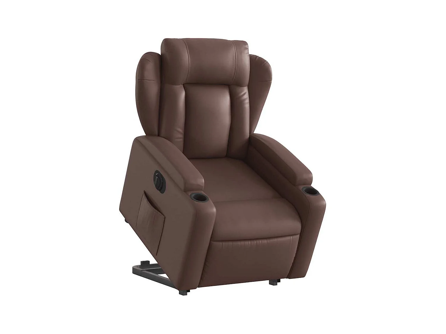 Fauteuil inclinable électrique-Chaise de relax-Fauteuil salon marron similicuir SHL3378