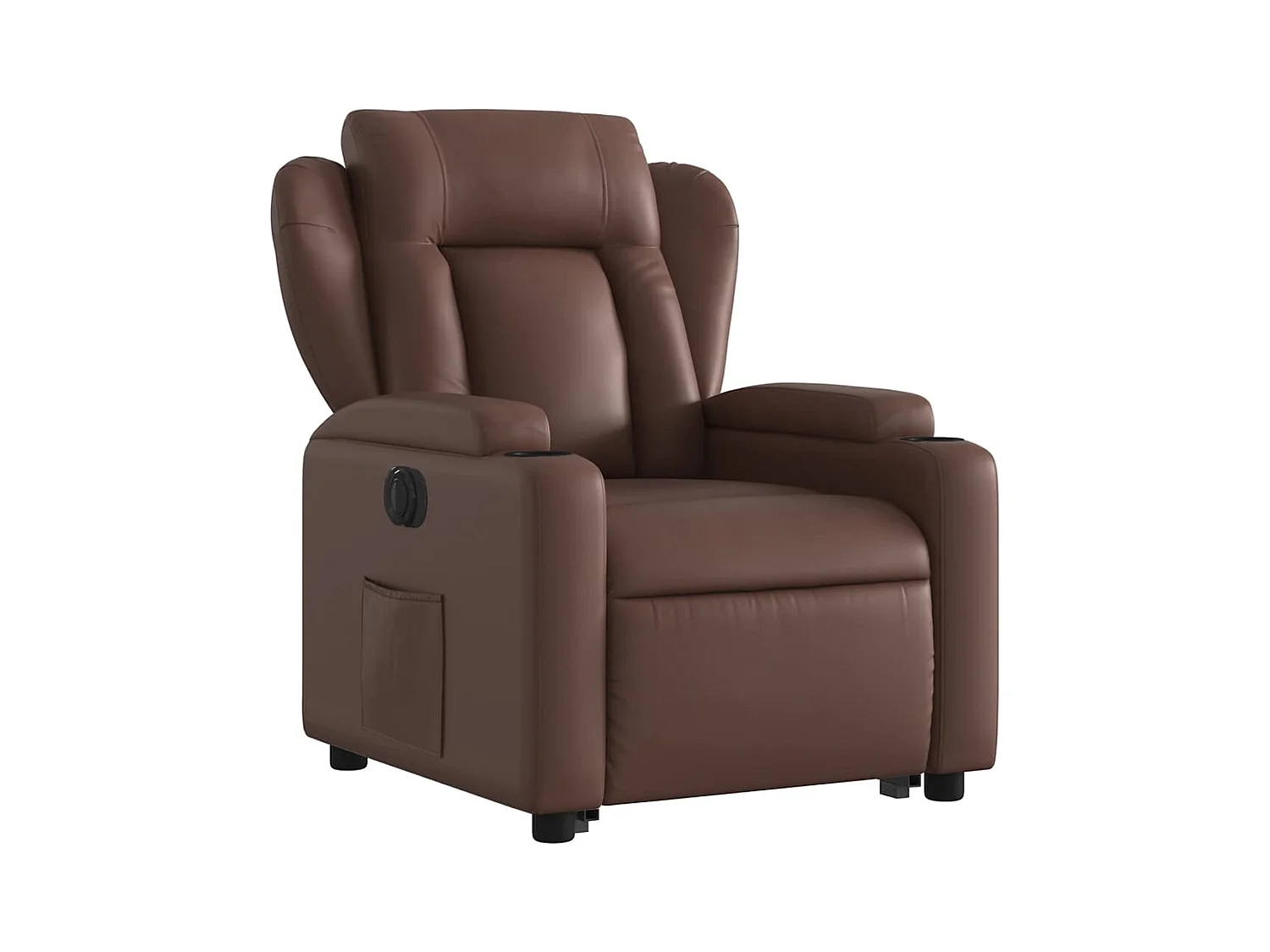 Fauteuil inclinable électrique-Chaise de relax-Fauteuil salon marron similicuir SHL3378
