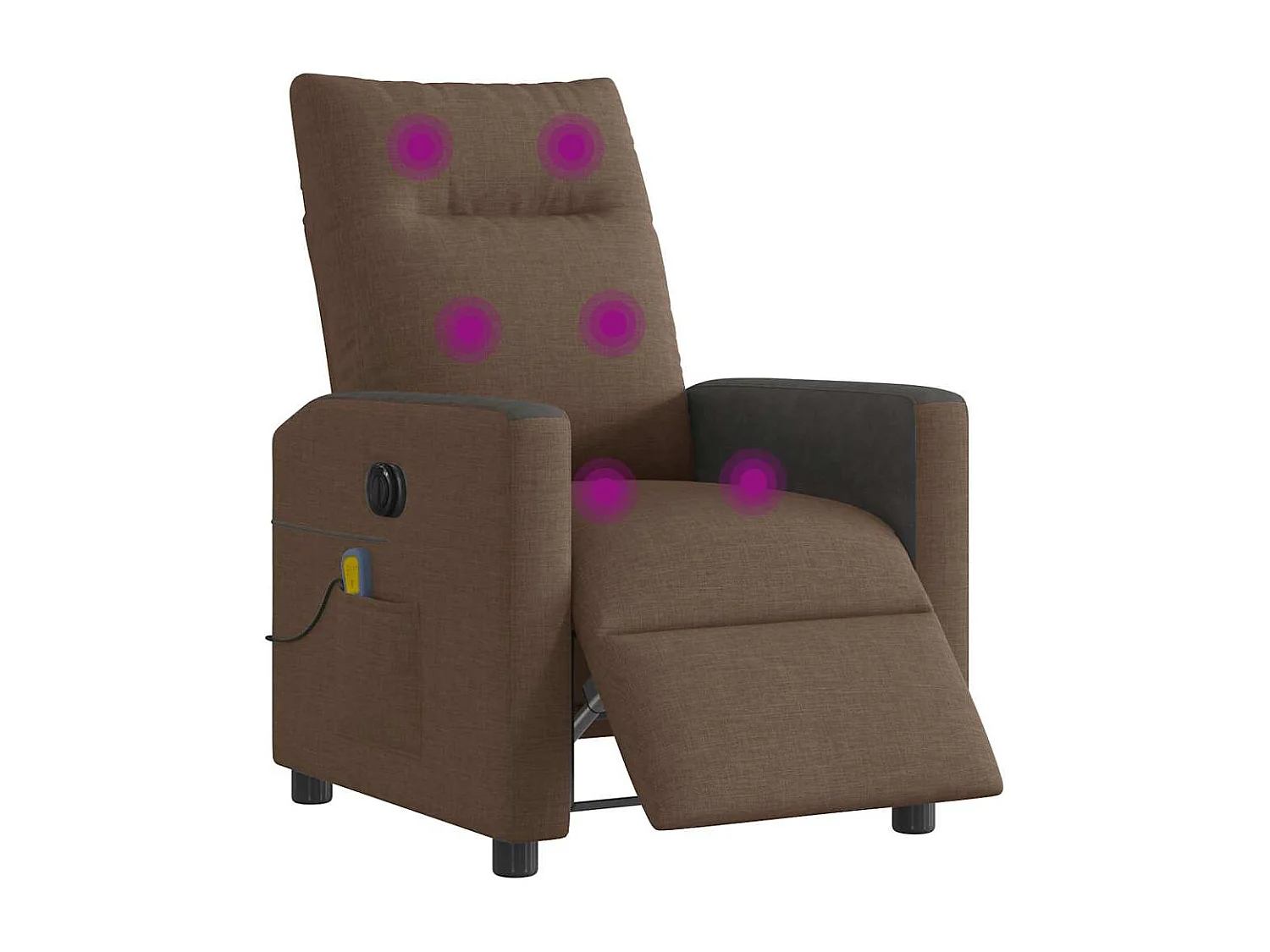 Fauteuil inclinable électrique-Chaise de relax-Fauteuil de Massage marron tissu SHL4406