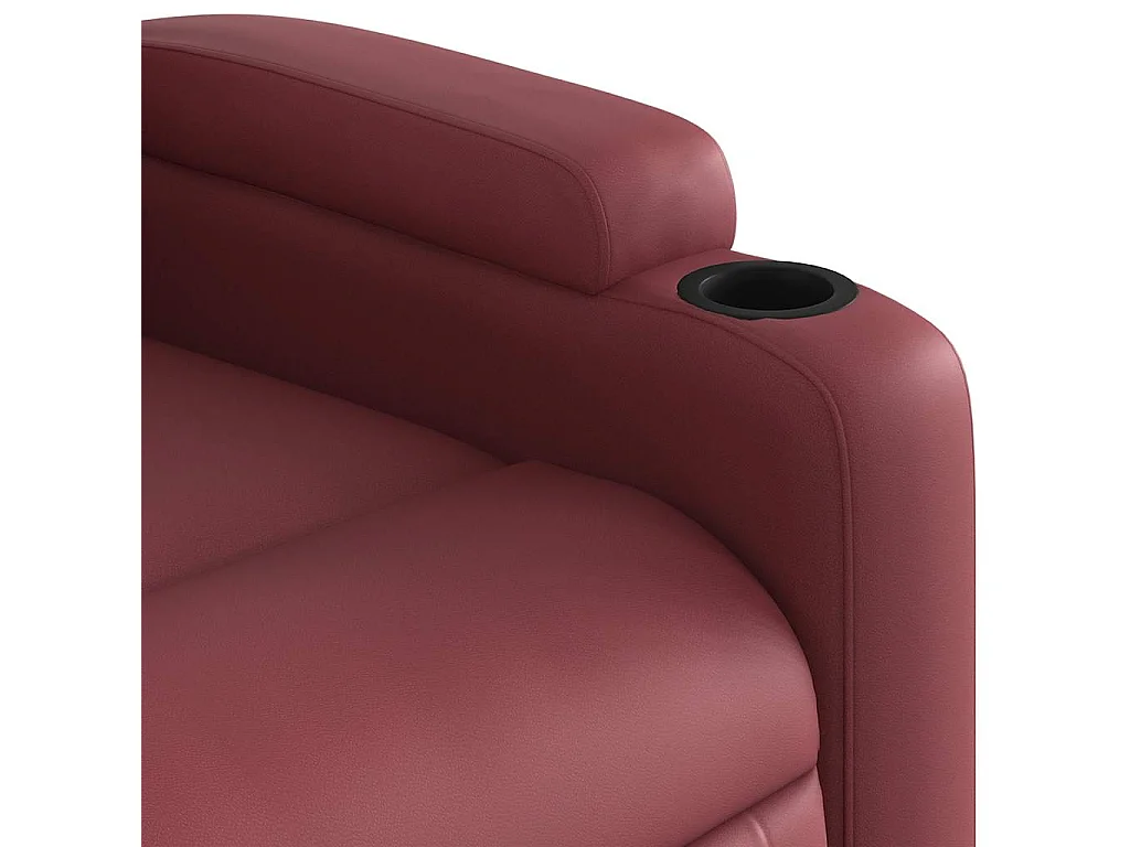 Poltrona massagens reclin. elétrica couro artif. vermelho-tinto SHL742463