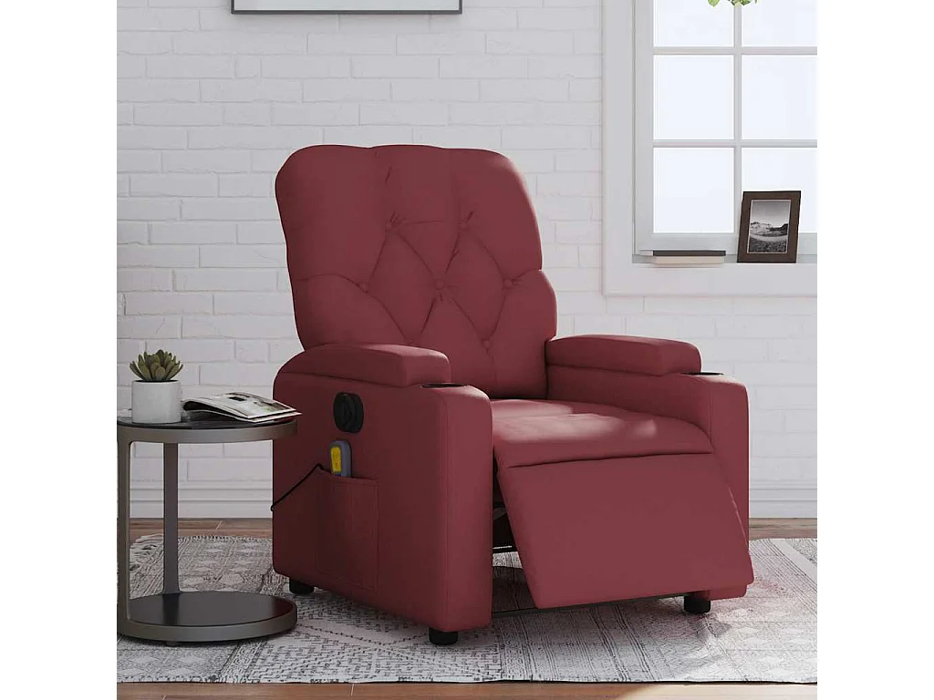 Fauteuil inclinable électrique-Fauteuil de massage pour Salon rouge bordeaux SHL4739