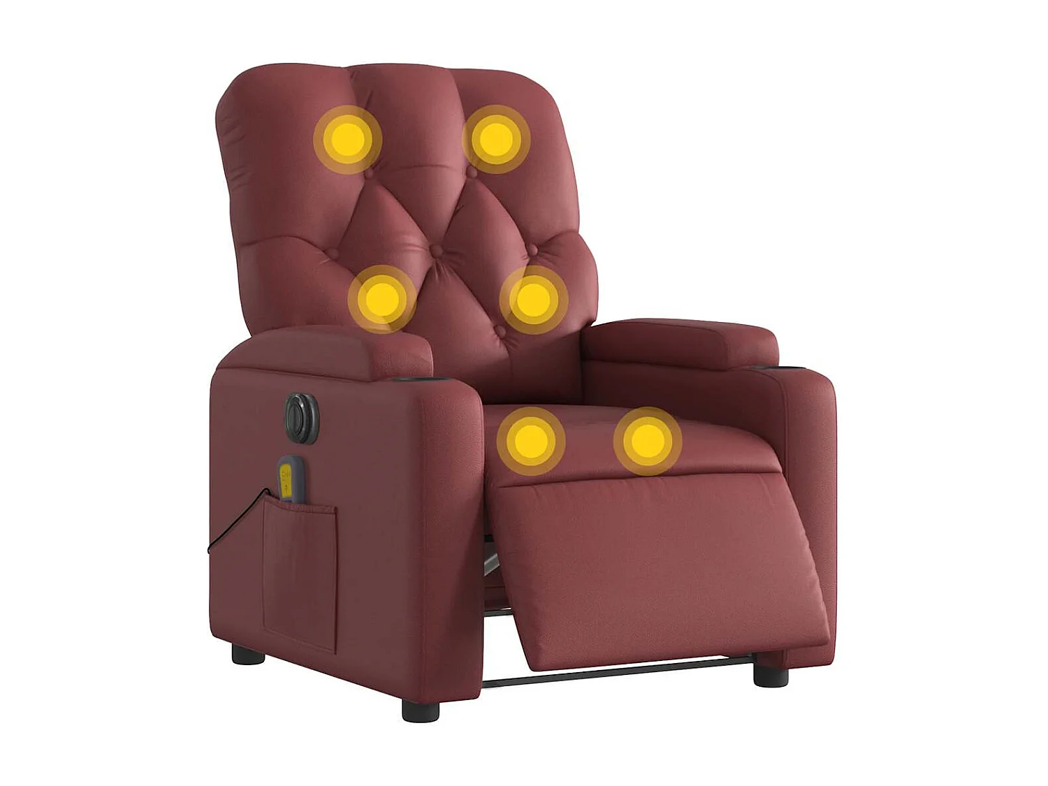 Fauteuil inclinable électrique-Fauteuil de massage pour Salon rouge bordeaux SHL4739