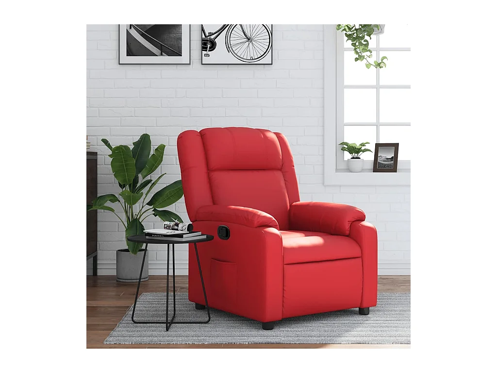 Sillón de relax | Sillón reclinable de cuero sintético rojo SHL5154