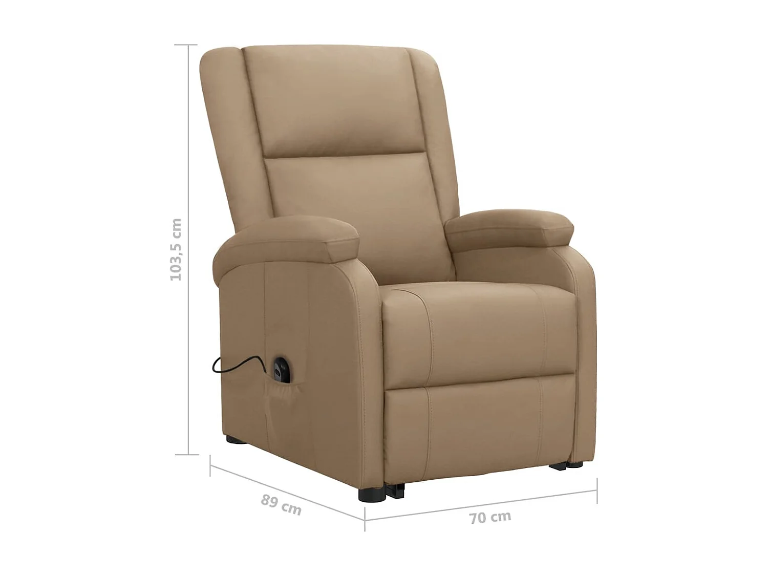 Poltrona elevatória couro artificial cappuccino SHL829827