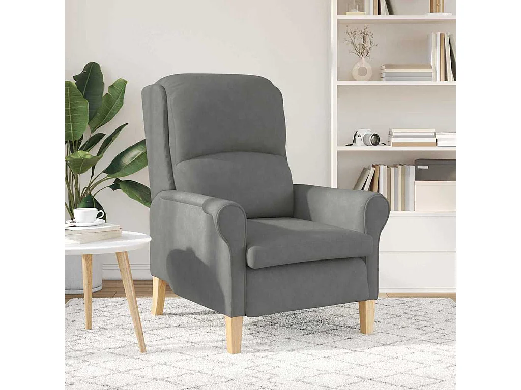 Fauteuil de Salon-Chaise de relax Gris foncé 76x94x102 cm Microfibre SHL2310