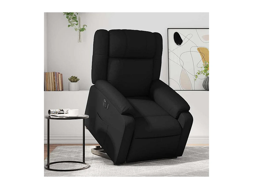 Sillón de relax | Sillón reclinable y elevable eléctrico cuero sintético negro SHL4780