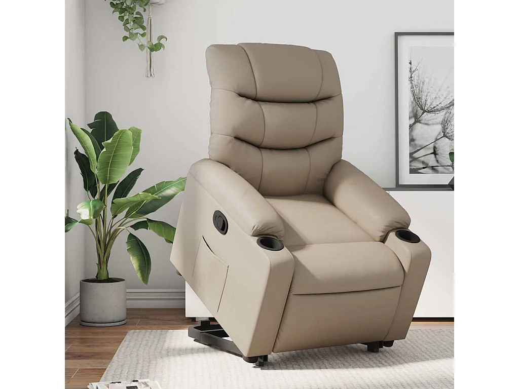 Fauteuil inclinable-Chaise de relax-Fauteuil salon Cappuccino Similicuir SHL1175