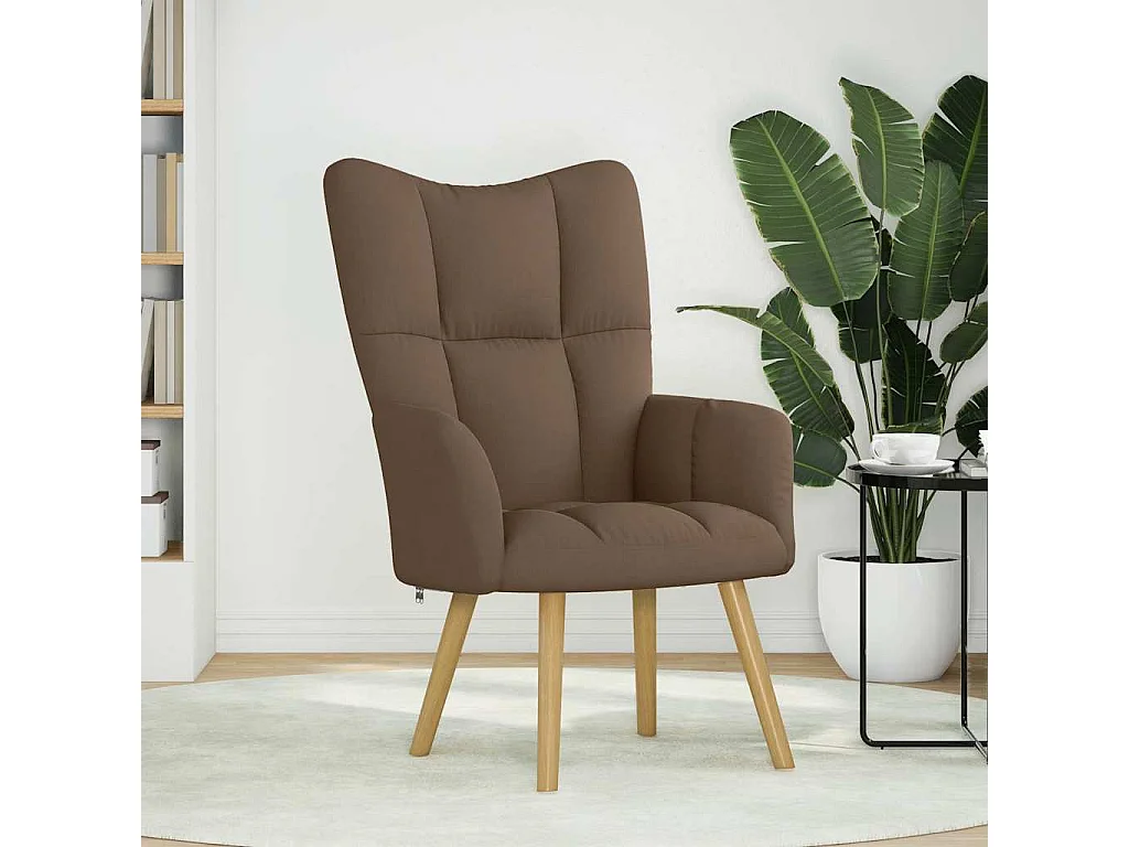 Fauteuil de Salon-Chaise de relaxation moderne Marron Tissu SHL4037