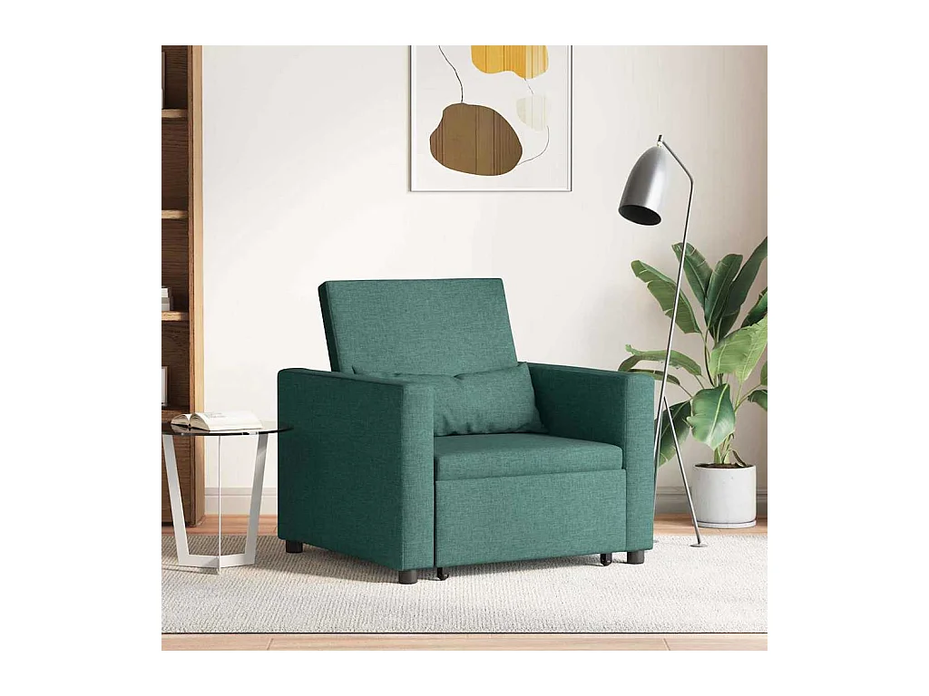 Sofá Cama Individual Verde oscuro 90x165x87 cm tela SHL8975