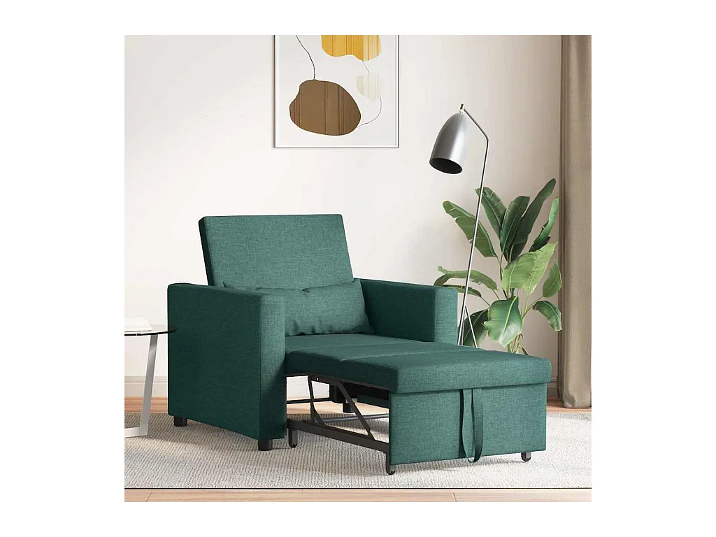 Sofá Cama Individual Verde oscuro 90x165x87 cm tela SHL8975