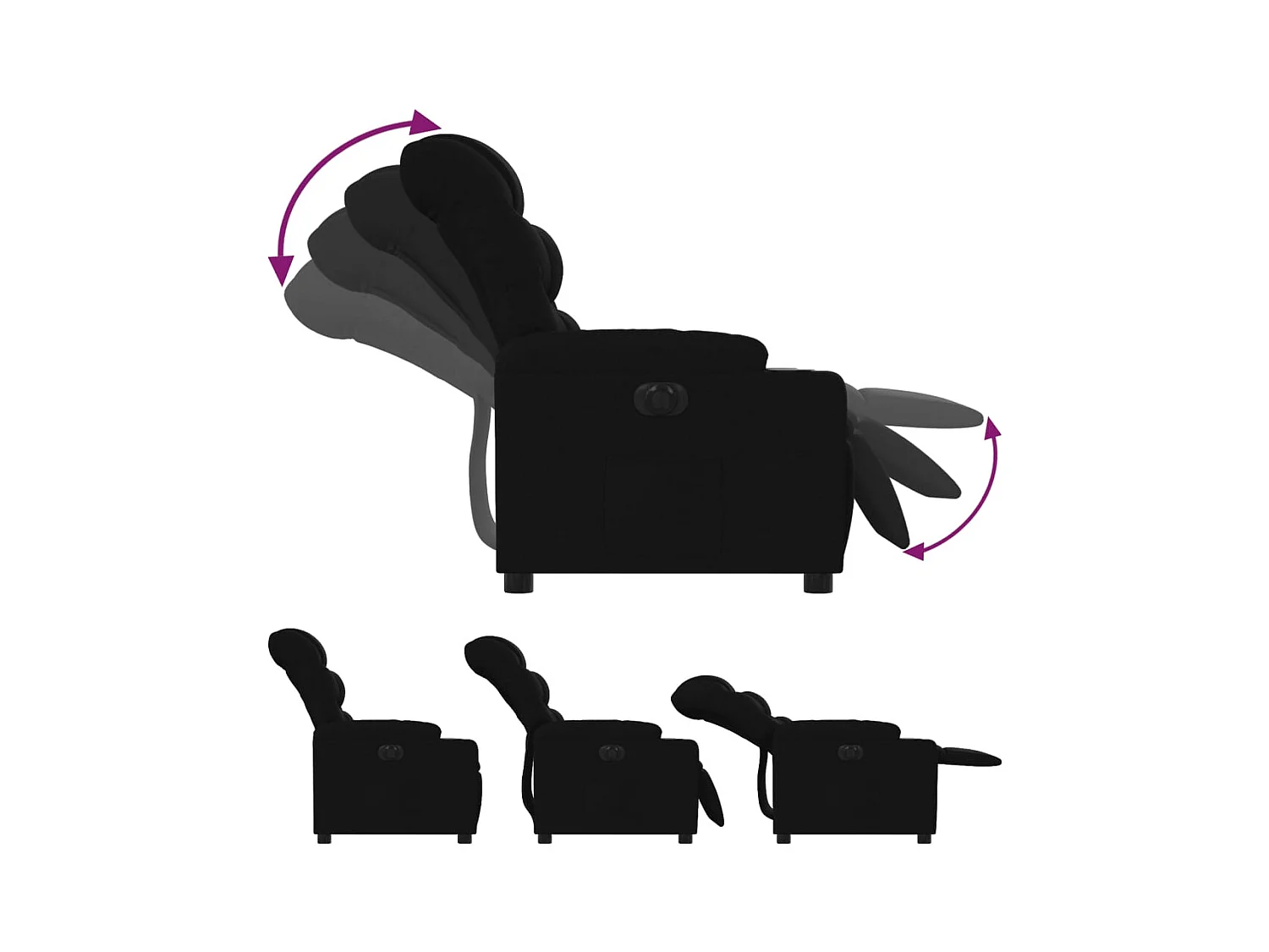 Sillón de relax | Silla | Sillón reclinable eléctrico de tela negro SHL3252