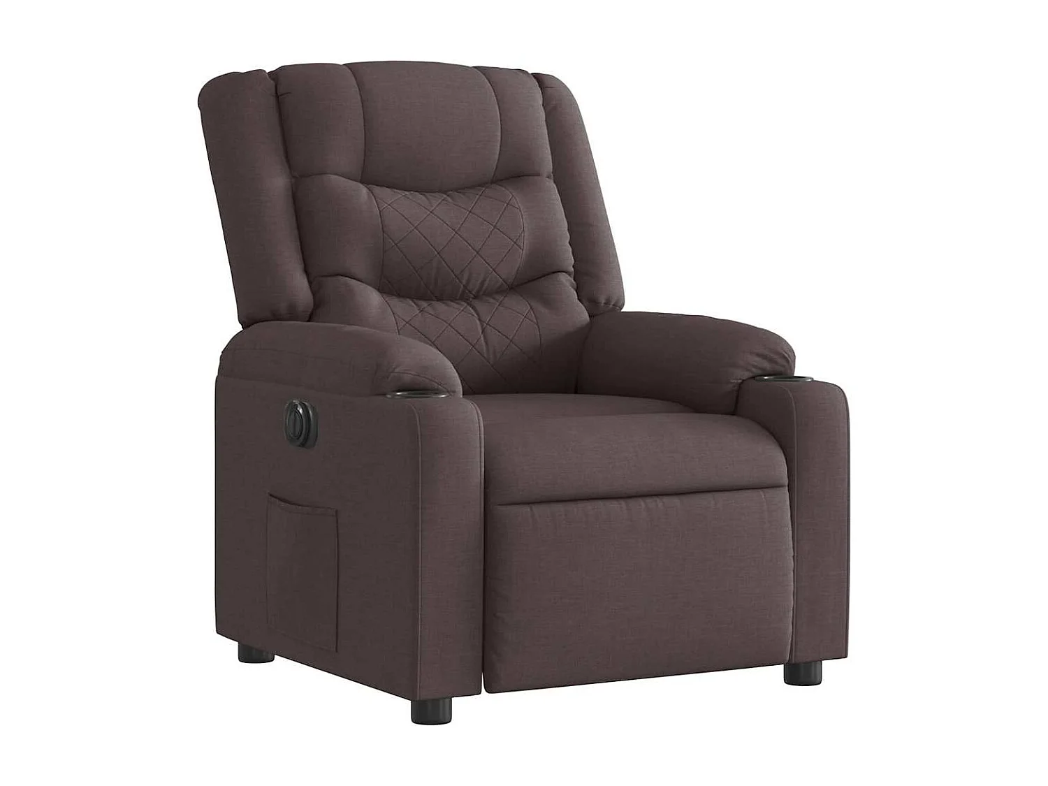 Fauteuil inclinable électrique-Chaise de relax-Fauteuil TV Marron foncé Tissu SHL1388