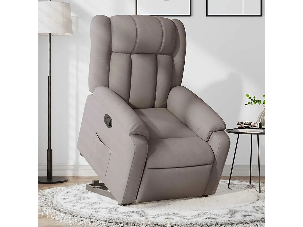 Fauteuil inclinable-Chaise de relax-Fauteuil salon taupe tissu SHL3617