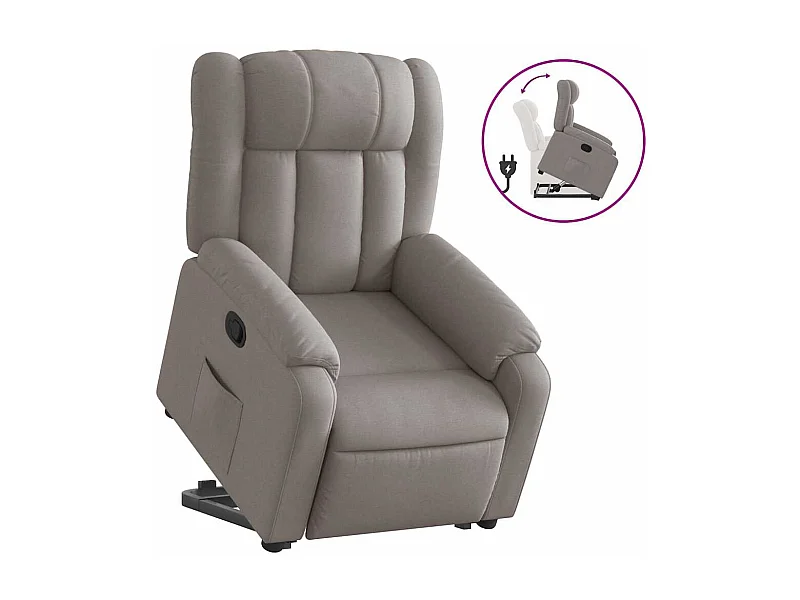Fauteuil inclinable-Chaise de relax-Fauteuil salon taupe tissu SHL3617
