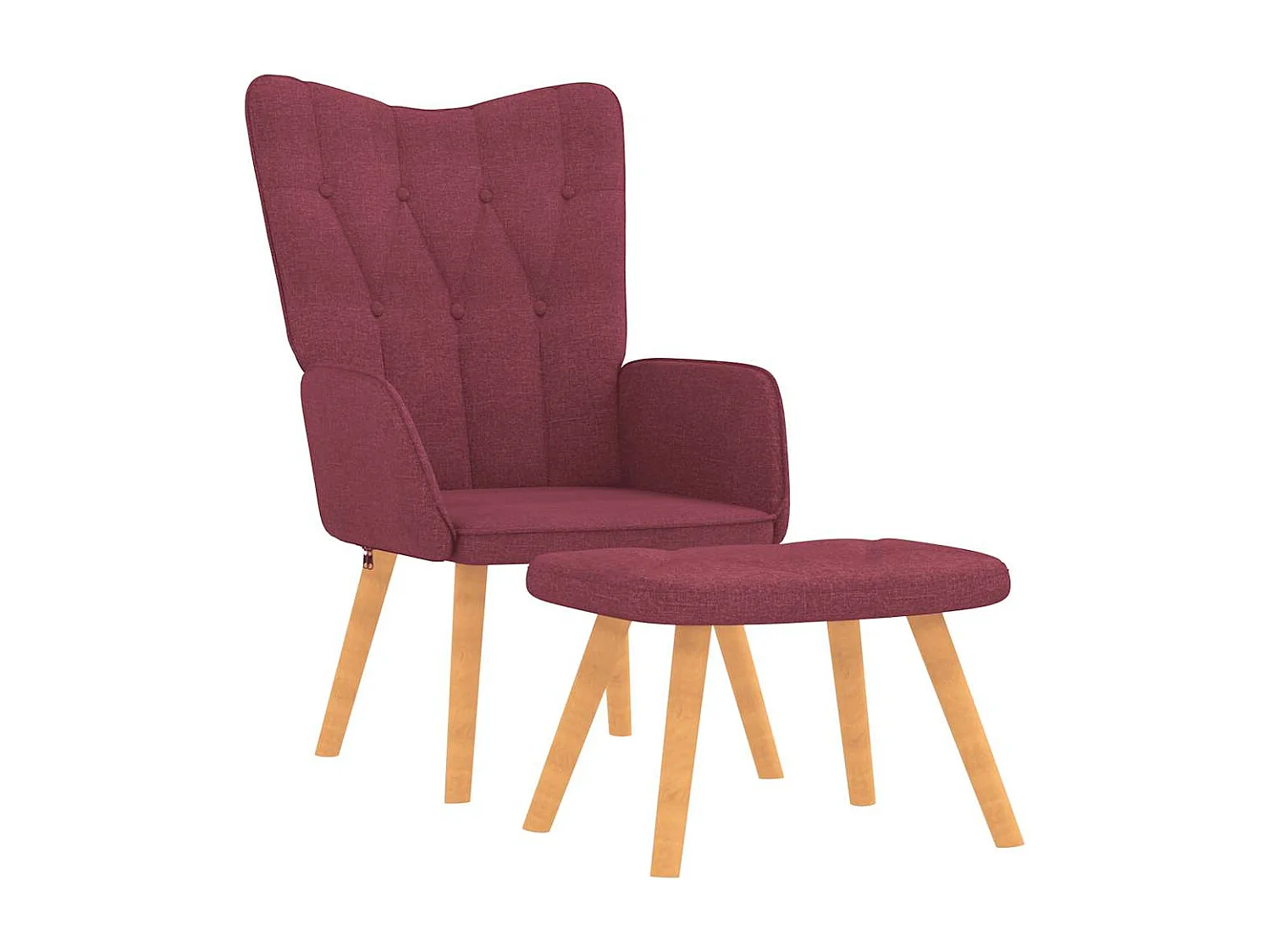 Relaxstoel | Fauteuil met voetenbank stof wijnrood