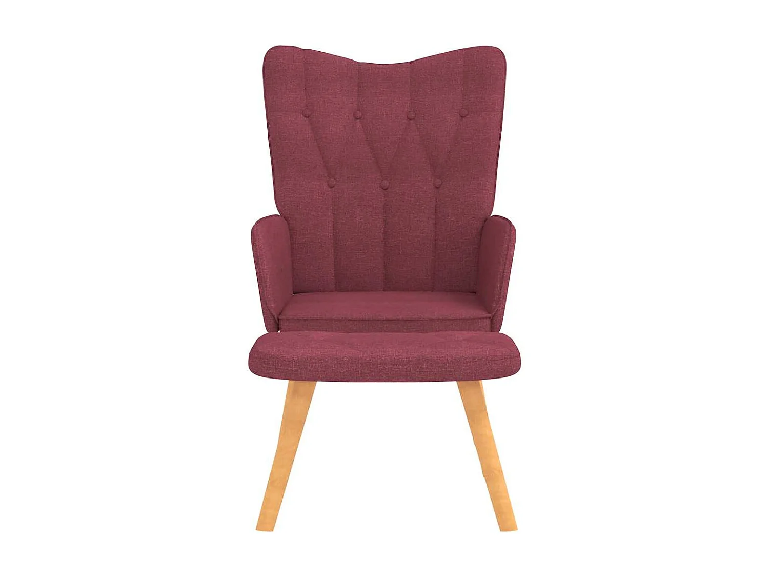 Relaxstoel | Fauteuil met voetenbank stof wijnrood