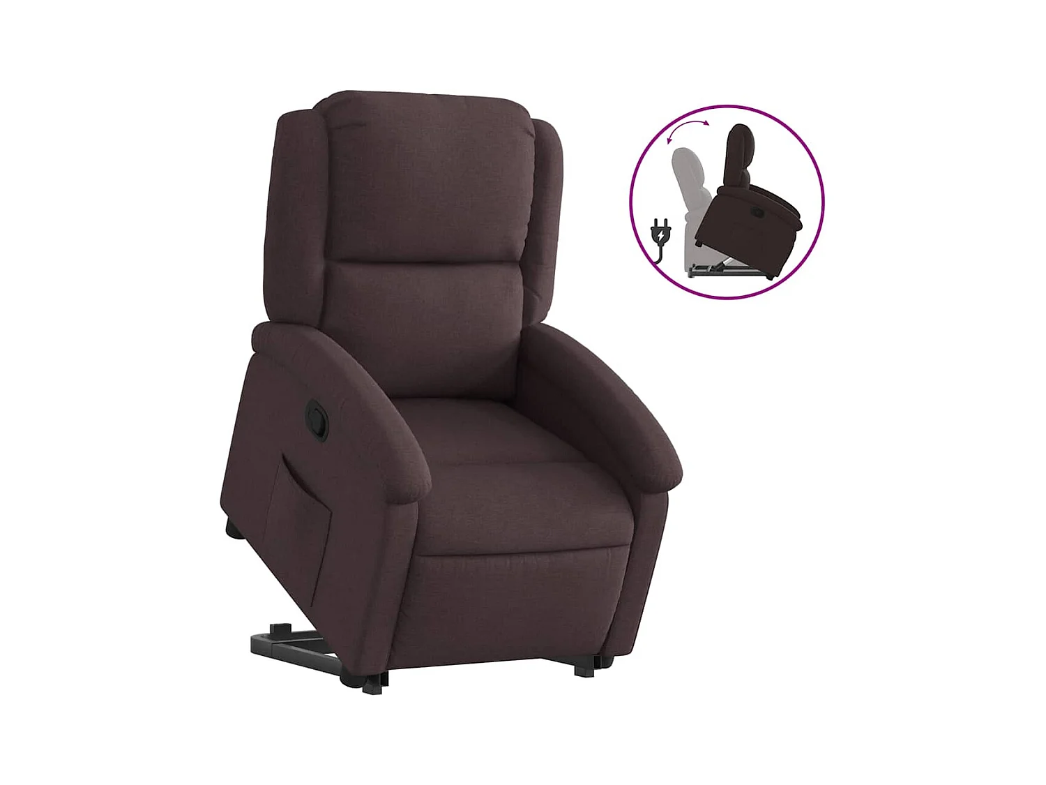Sillón de relax | Silla | Sillón reclinable elevable tela marrón oscuro SHL8260