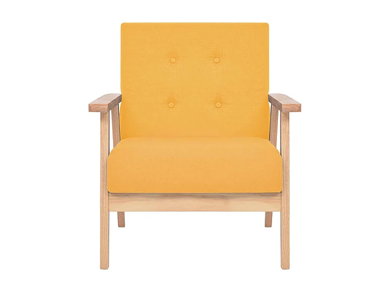 Fauteuil salon-Chaise d'appoint-Fauteuil jaune tissu SHL4297