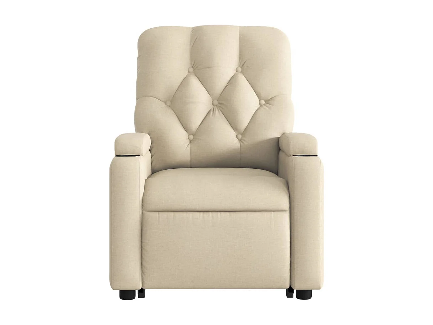 Fauteuil inclinable-Chaise de relax-Fauteuil de Massage Crème Tissu SHL4485
