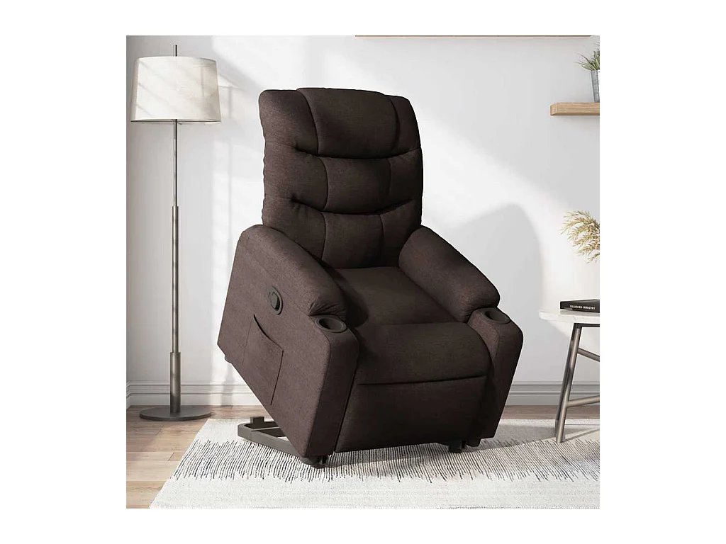 Sillón de relax | Silla | Sillón reclinable elevable tela marrón oscuro SHL5658