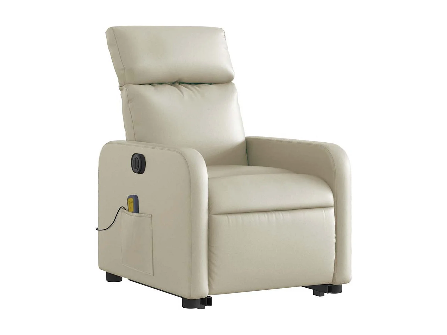 Fauteuil inclinable électrique-Chaise de relax-Fauteuil de Massage crème similicuir SHL4759