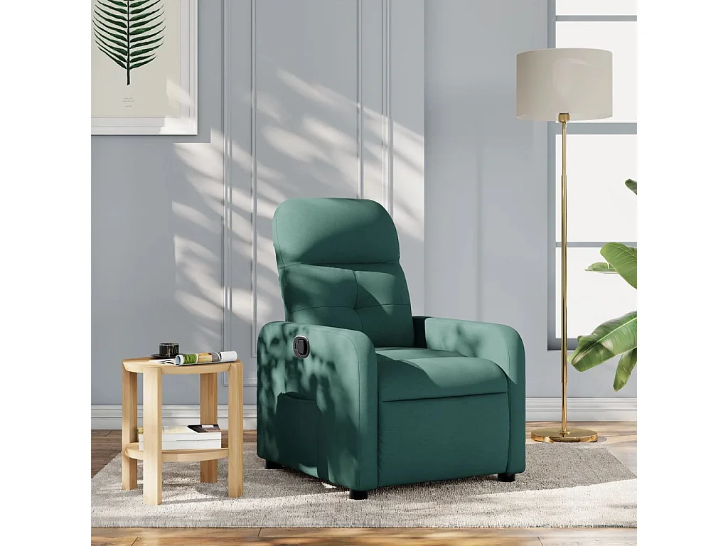 Sillón de relax | Silla | Sillón reclinable de tela verde oscuro SHL5989