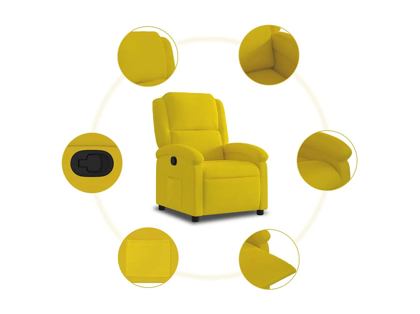 Sillón de relax | Silla | Sillón reclinable terciopelo amarillo SHL6115