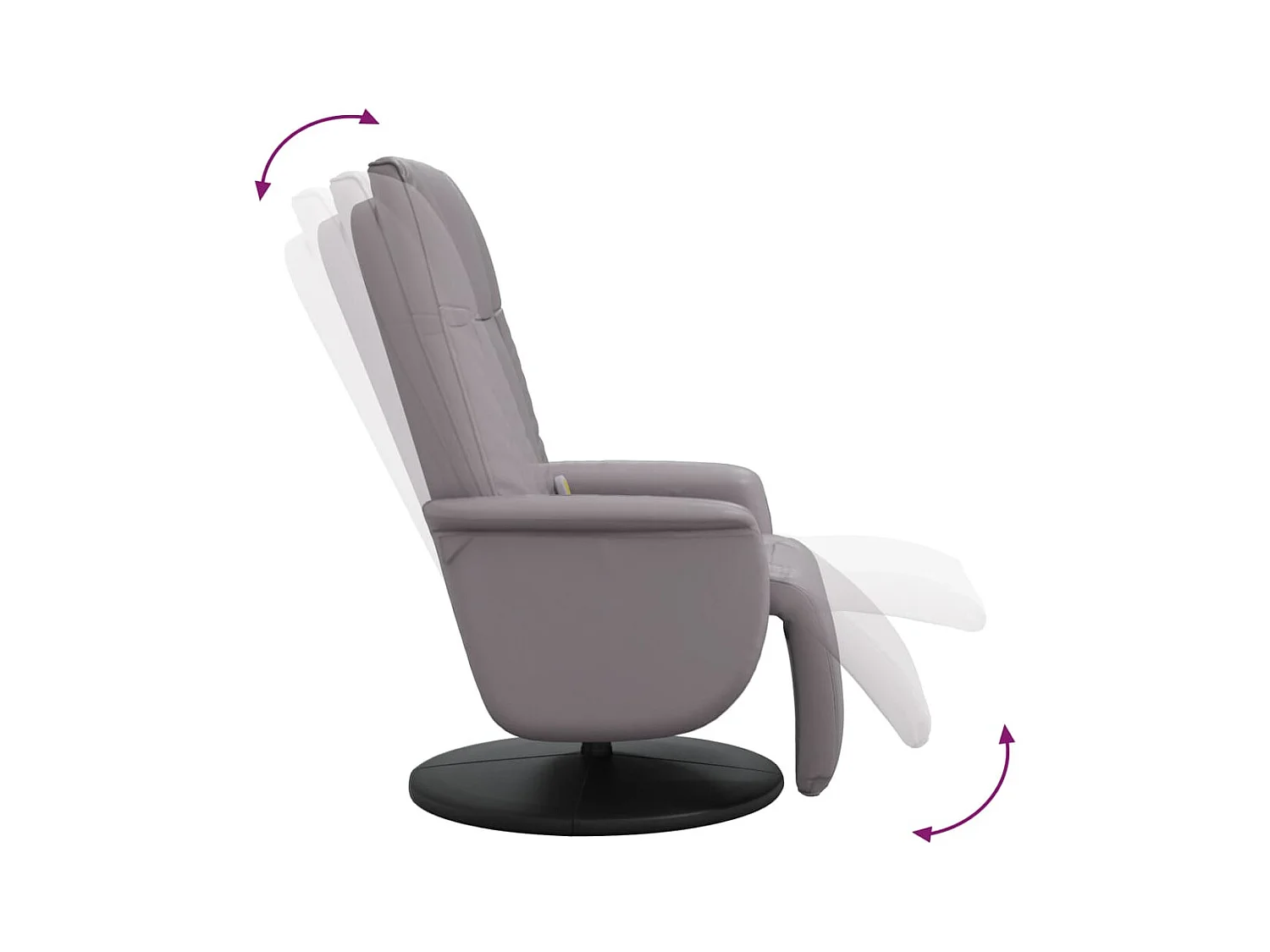 Cadeira massagens reclinável comapoio pés couro artificial cinza SHL999059