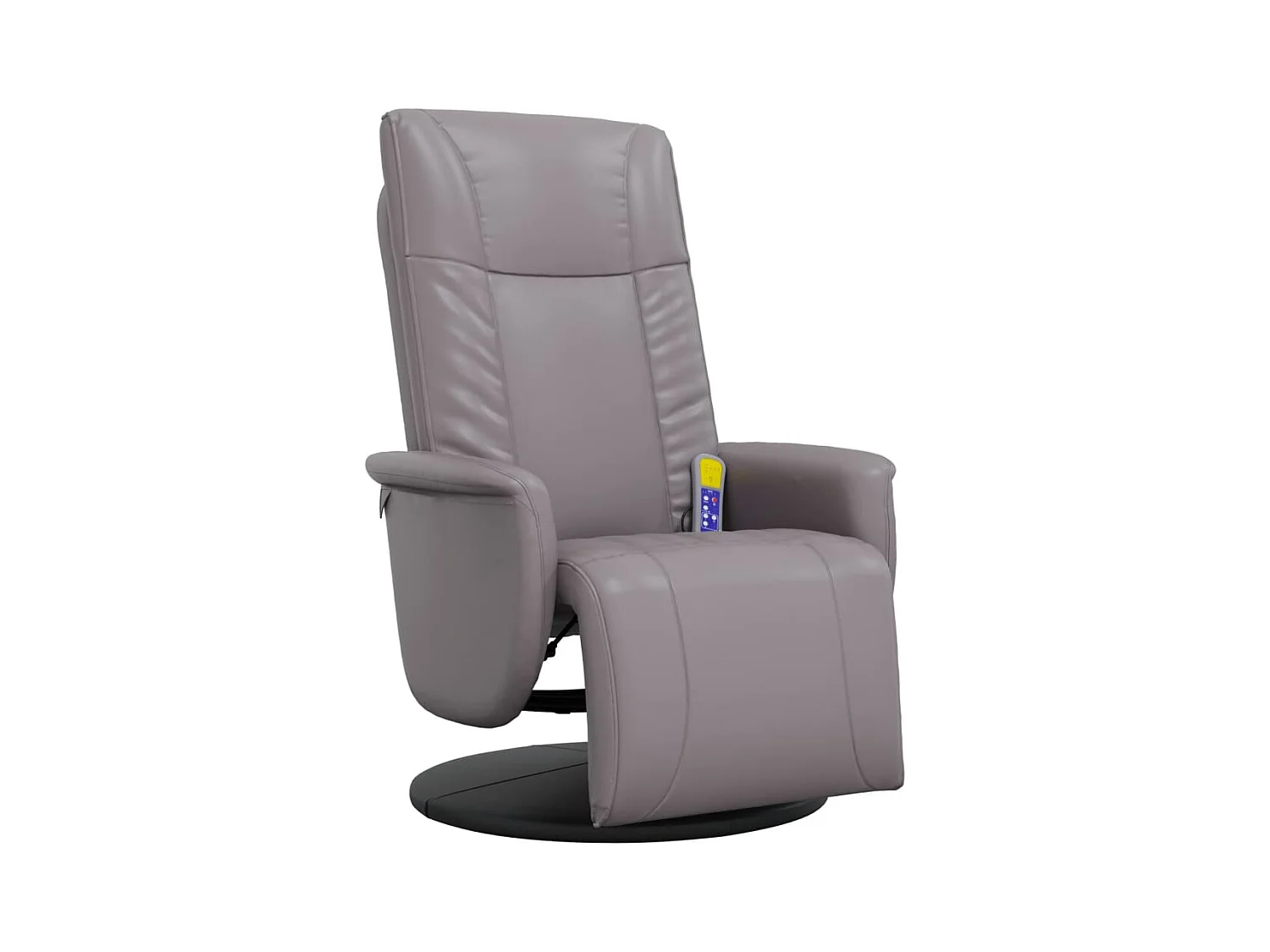 Sillón de relax | Sillón reclinable de masaje con reposapiés cuero sintético gris SHL2435