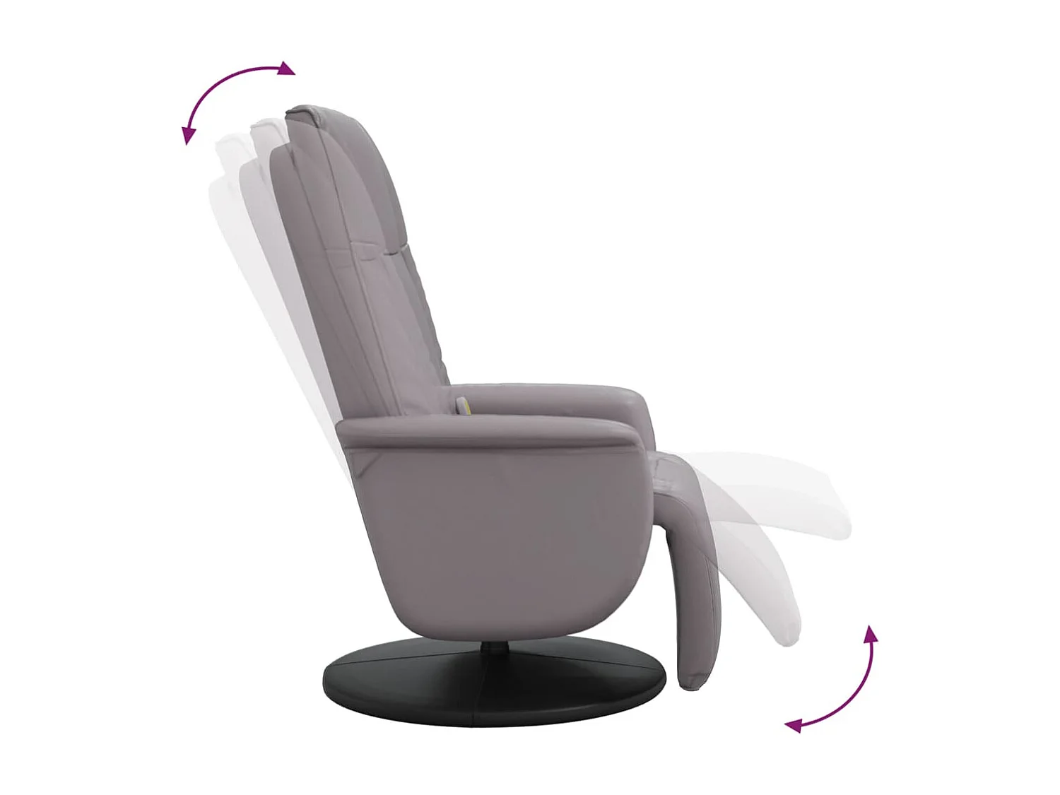 Sillón de relax | Sillón reclinable de masaje con reposapiés cuero sintético gris SHL2435